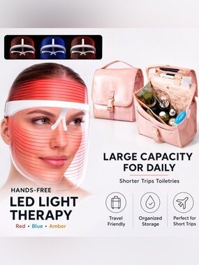 DMH Aesthetics Light Shield Mask Anti-age , Acne and travel pink bag
